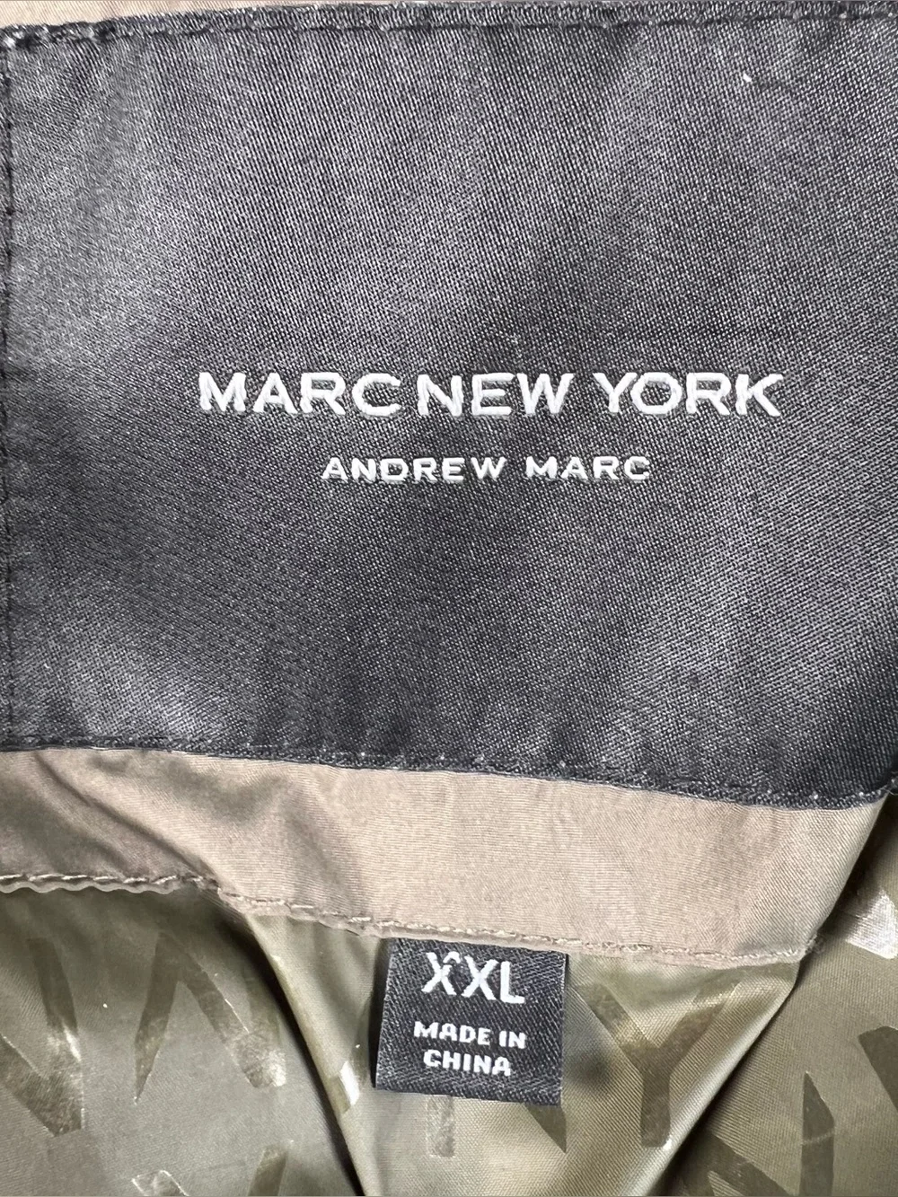 Andrew Marc New York Down Filled Puffer Coat Green Removable Hood Faux Fur XXL